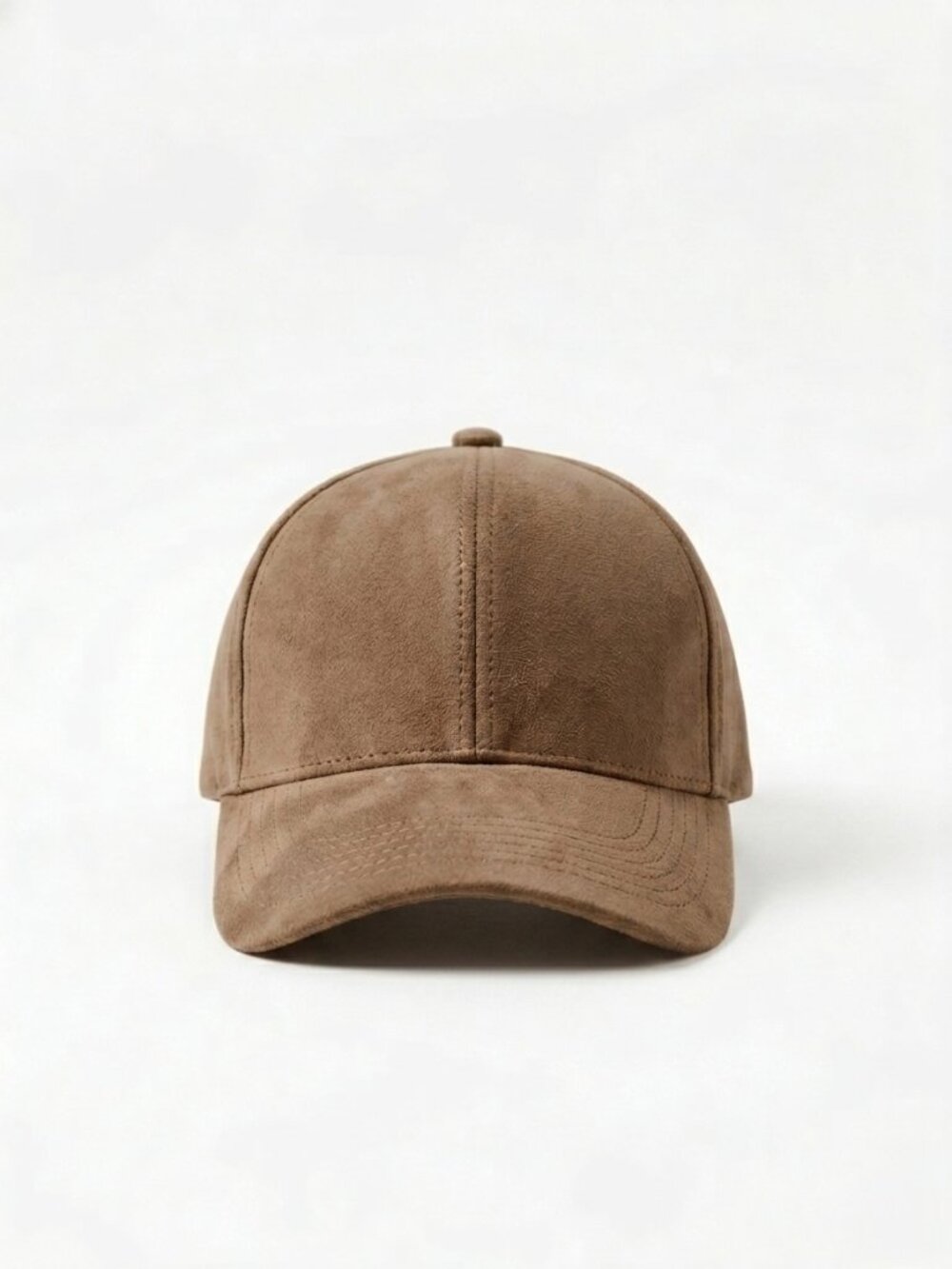 Taupe Suede Baseball Cap – Minimal No Logo Quiet Luxury Neutral
